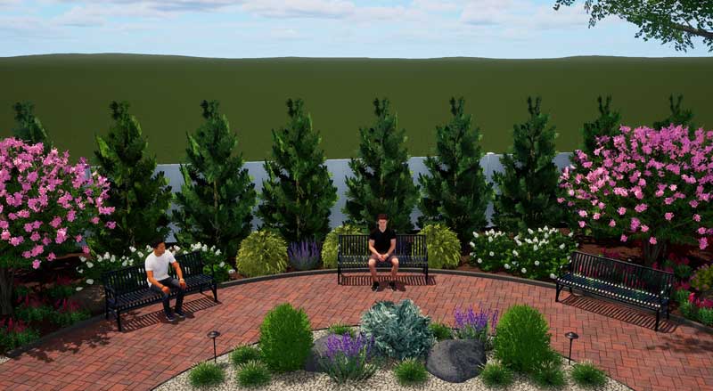 A landscape rendering of the new Schlapfer Gardens in Fairfield, NJ
