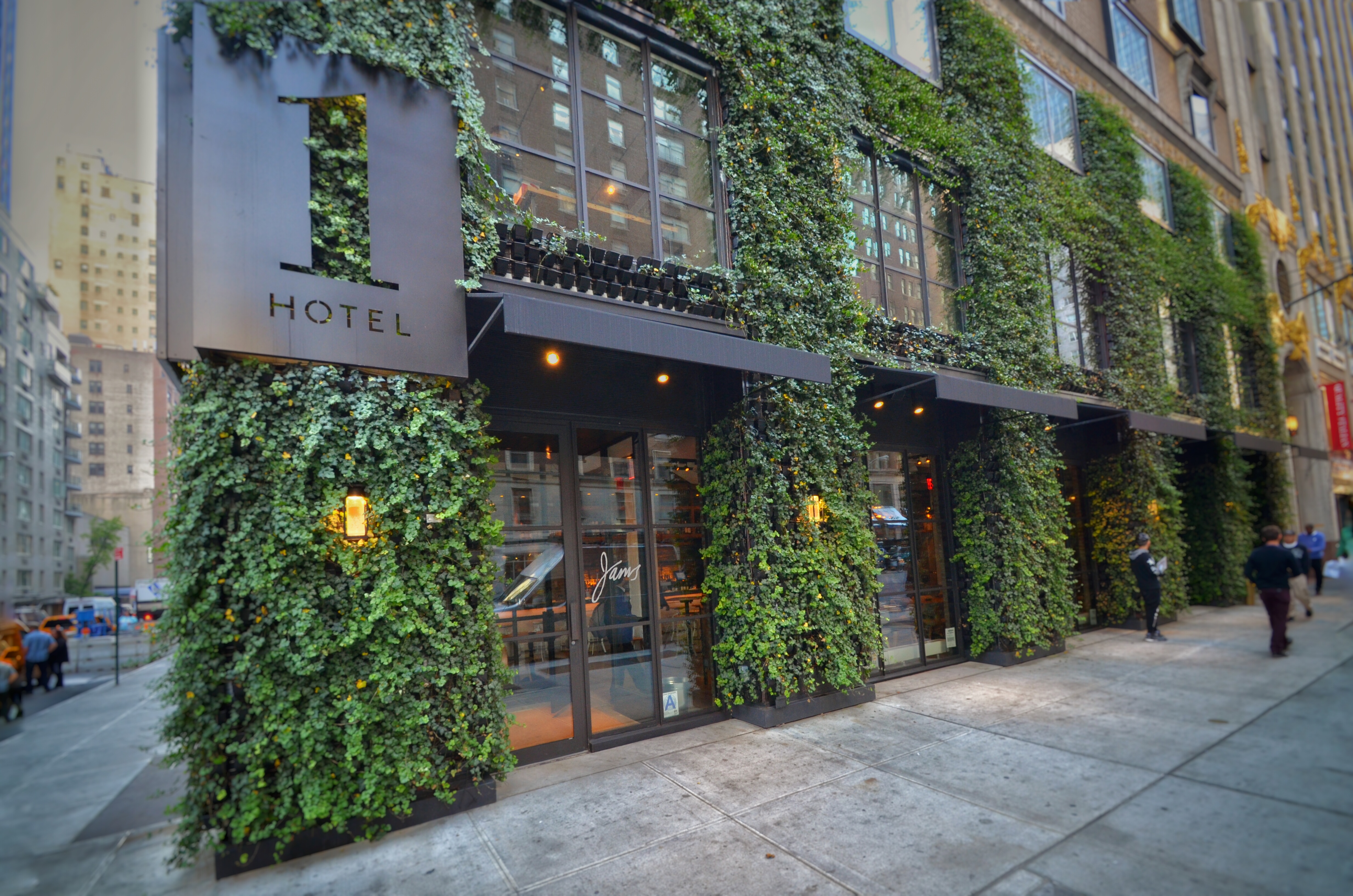 The NYC Green Wall Framing the Doors and Windows of 1 Hotel - Sponzilli ...