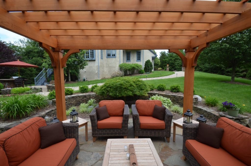 Patio Design with Pergola and Fireplace - Sponzilli ...