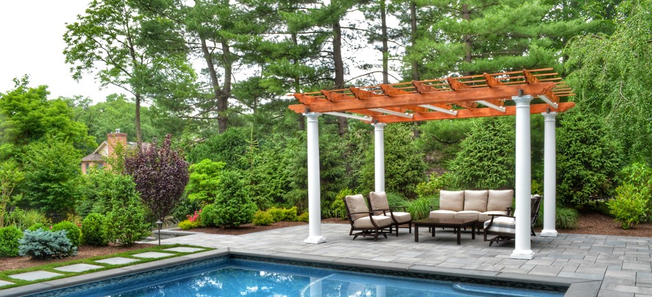 Natural Windbreak Around Pool and Pergola